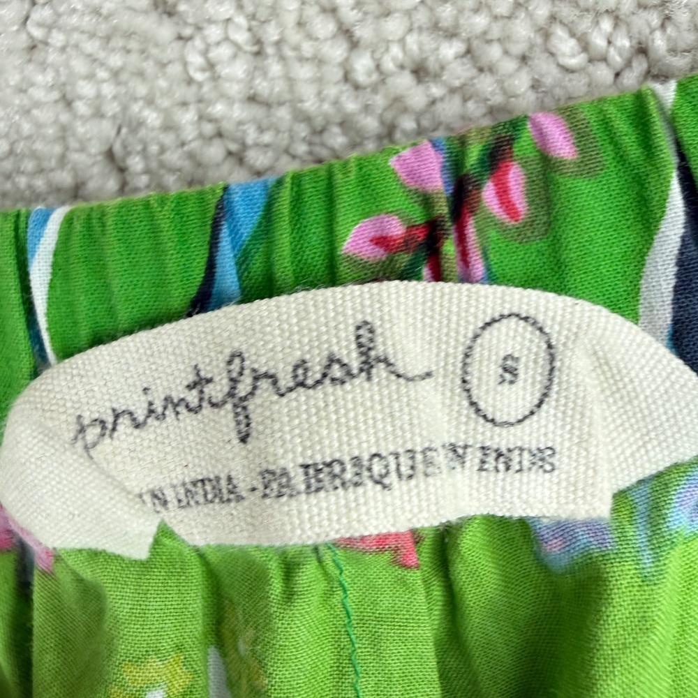 Printfresh Forest Organic Cotton Long Pajama Set Women Small Green Zebra Trees - Picture 7 of 10